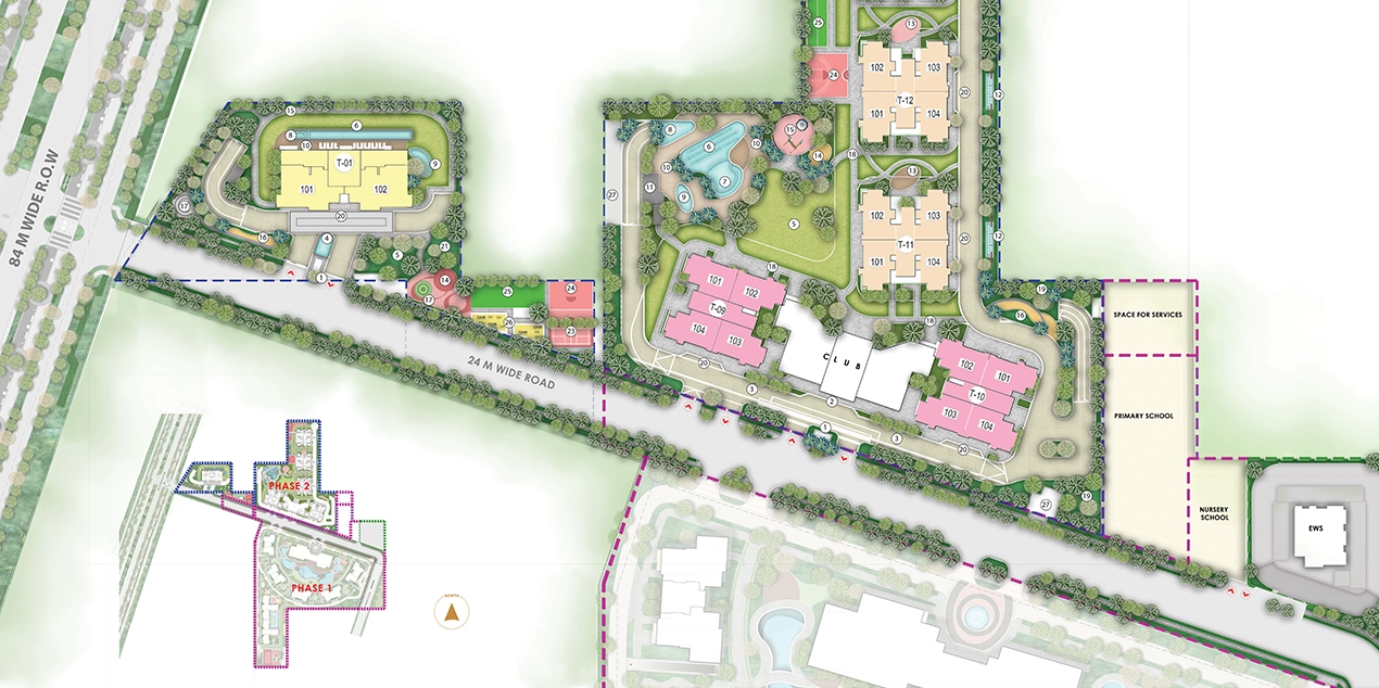 Master site layout of Purva Estrella Lokhandwala Andheri West redevelopment project
