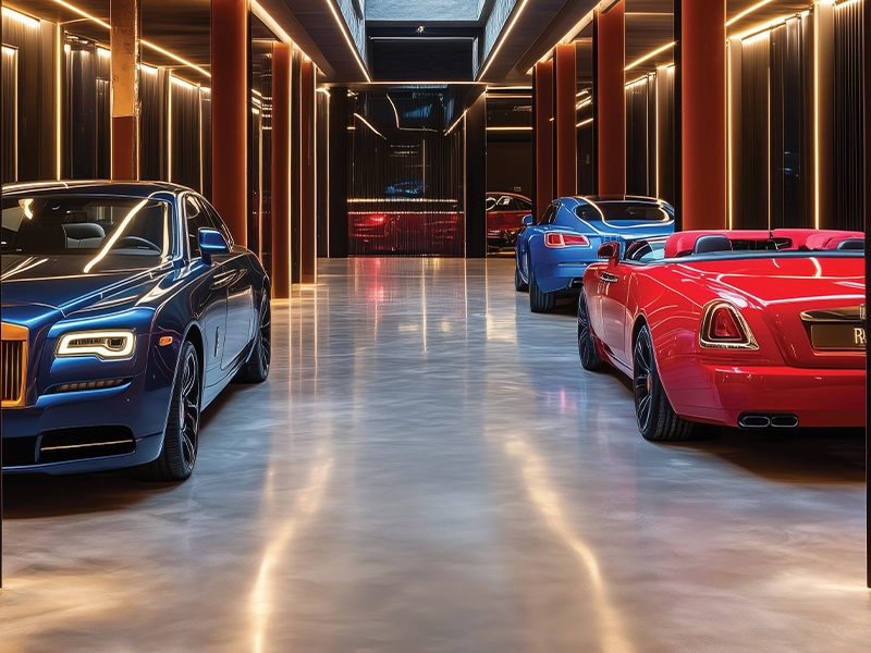 Covered parking facility at Purva Estrella Lokhandwala Andheri West